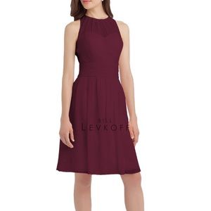 Bill Levkoff Maroon Bridesmaid Btress
